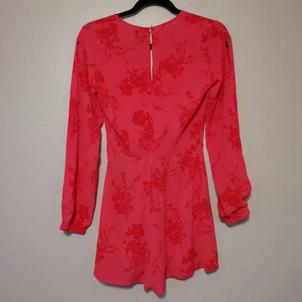 H&M Hot Pink Floral Long Sleeve‎ Romper